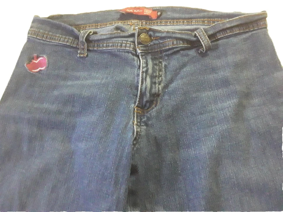 Pantalones de mezclilla capri Apple Bottoms niñas talla 6 pierna ancha Foto 2 de 4