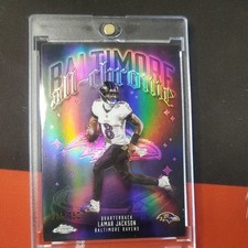 2025 Topps Chrome Lamar Jackson All Chrome purple Refractor /250 color match!!