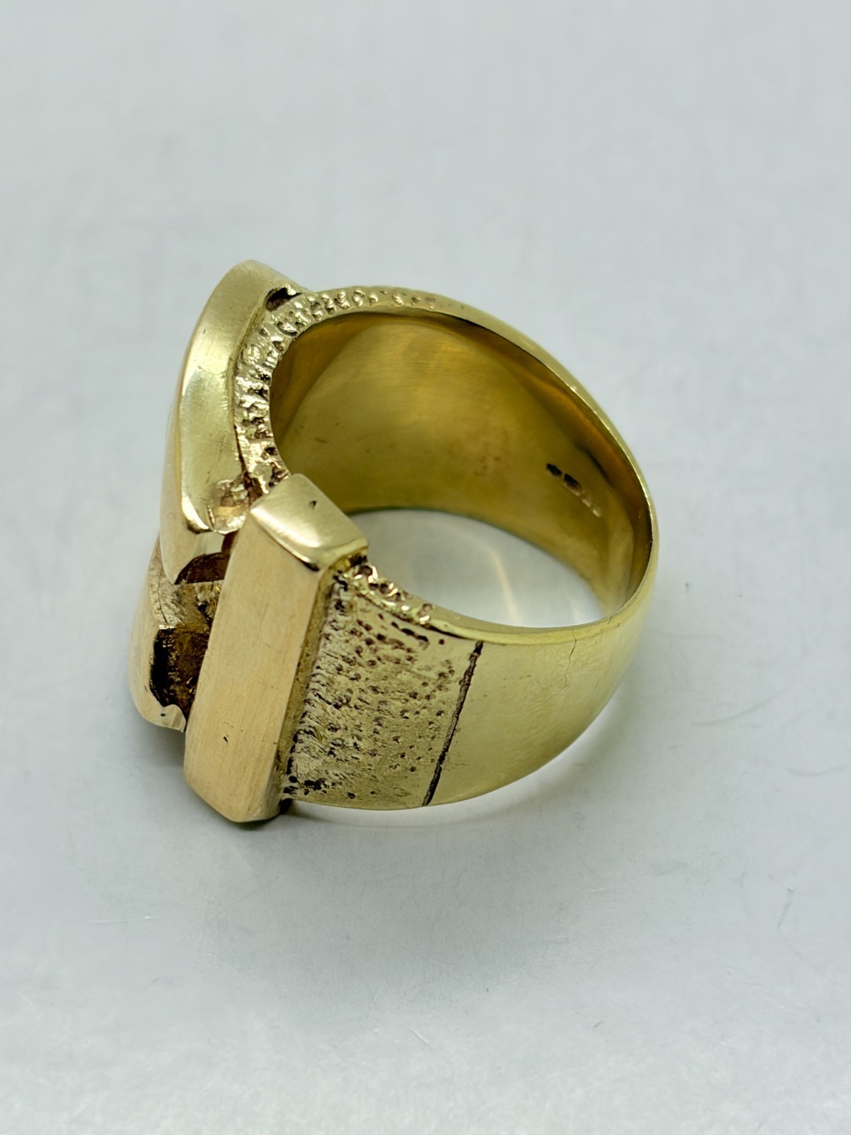 9ct Yellow Solid Gold Buckle Ring - image 7