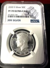 2020-S SILVER KENNDY 50C PF70 ULTRA CAMEO NGC