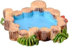 1Pc Blue Miniature Mini Water Pool Made Resin DIY Miniature Mini Water Pool F...