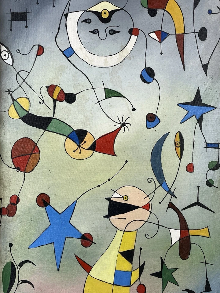 Joan Miro Oil On Canvas (Handmade) signed & Framed - Image 2 of 4