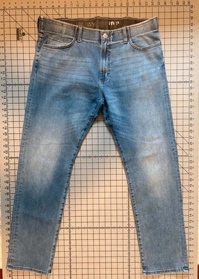 Lee Extreme Motion MVP Slim Straight Jeans Mens 38x32 Light Wash Stretch