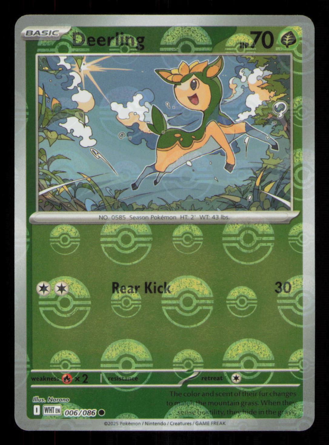 Deerling (Poke Ball Pattern) Common SV: White Flare 006/086 NM