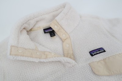 Patagonia Snap-T Retool Womens Small White Cream Polartec Fleece Pullover Jacket