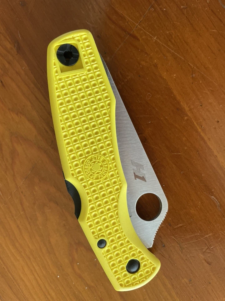 Spyderco Pacific Salt 2 Serrated 3.78" H1 Steel Blade Folding Knife - Yellow  - Image 4 of 4