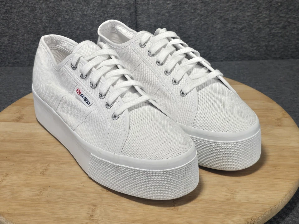 Superga 2790 Platform Women's Size 10 Shoes White Chunky Sneakers S9111LW-901 - Image 4 of 4