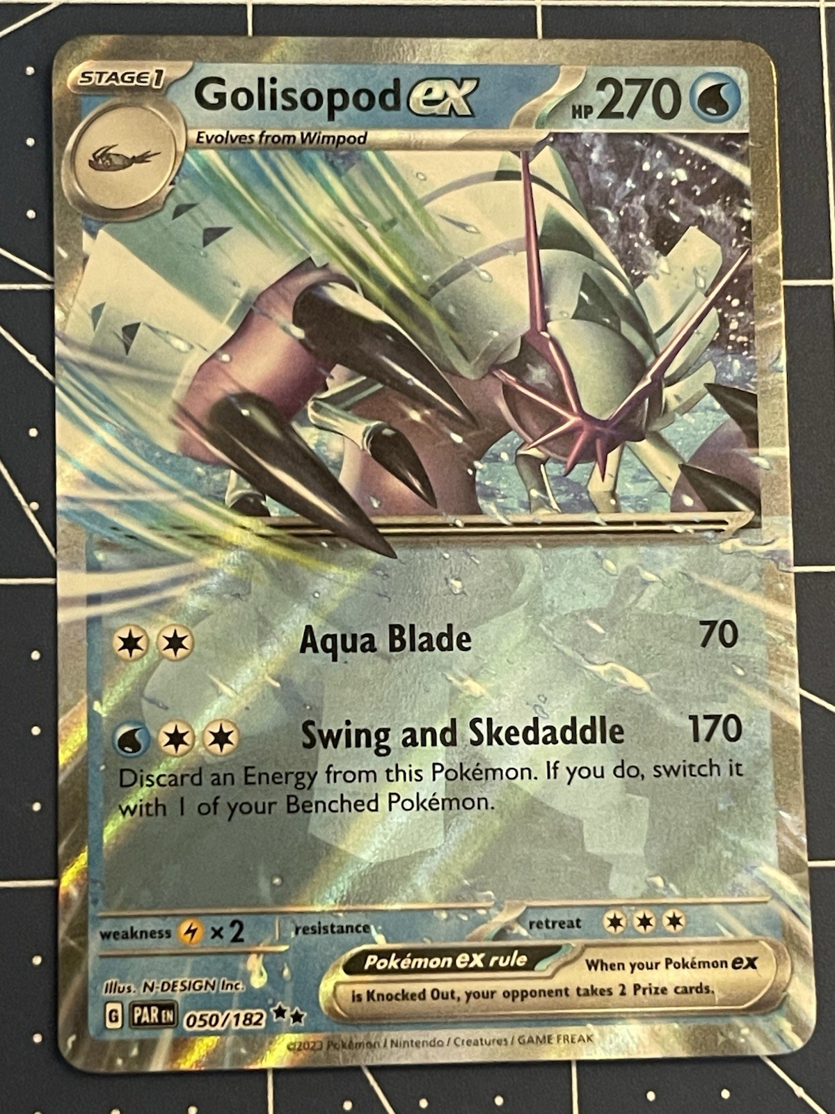 Pokemon TCG Golisopod EX 50/182 Paradox Rift Double Rare Card NM