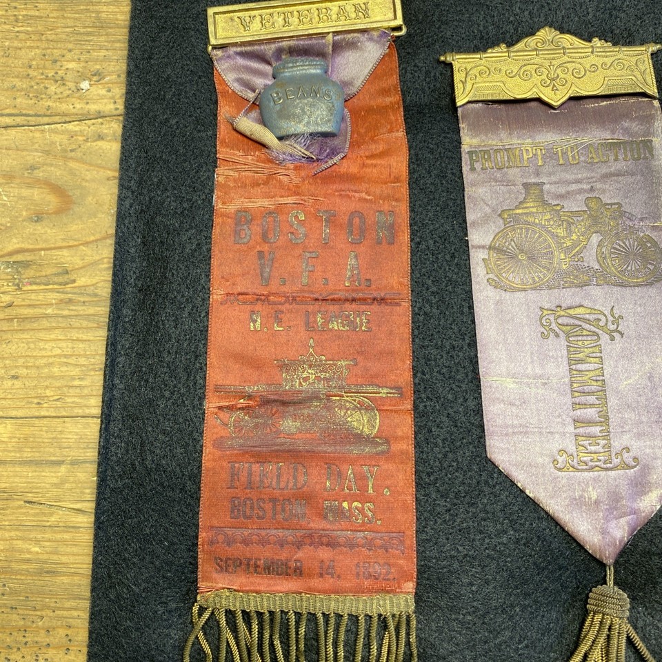 Vintage Boston VFA Field Day Fireman’s Ribbon 1892 /Prompt To Action ...