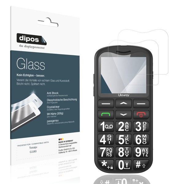 2X Schutzfolie FüR Tosaju G180 - Anti-Shock 9H Folie Dipos Glass Kunststoffglas-image