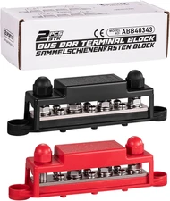 12V Bus Bar 12V Power Distribution Block 4X 5/16'' M8 Stud 6X #8 M4 Screws Bu...