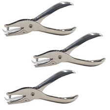3 PCS Single Hole Punch 1/8 Inch Metal Paper Puncher, Small Hole Puncher for