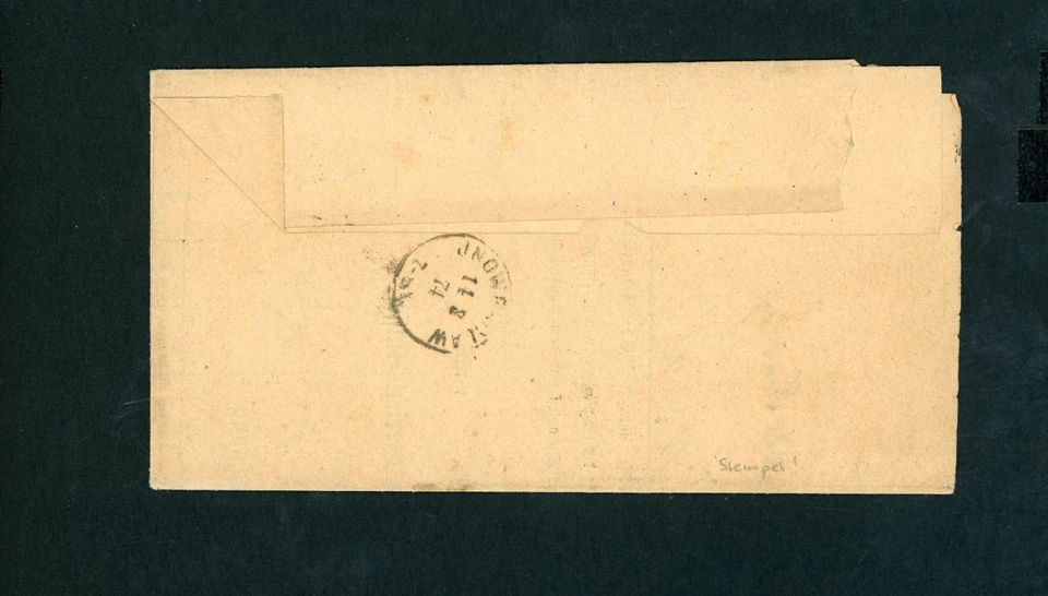 Dt. Reich Brustschild Michel Nr. 18 Einzelfrankatur Inowroclaw / Hohensalza 1874 - Bild 2 von 3