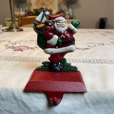 Vtg. Midwest Canon Falls Cast Iron Santa Claus Christmas Stocking Holder Hanger