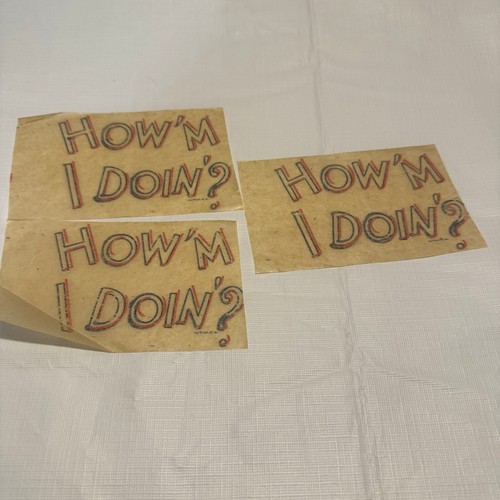 Vintage 1950s How 'M I Doin'? Lot 3 Iron On Transfer Tissue Paper 3x5 MCM 