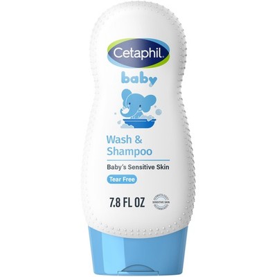 Cetaphil Baby Shampoo and Body Wash with Organic 7.8 Fl Oz (Pack of 1), White 