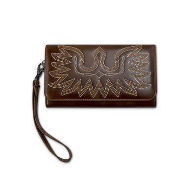 A770021602 Ariat Casanova Clutch Wallet Purse - Brown NEW