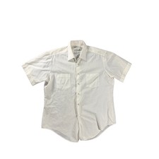 True Vintage Sears White Short Sleeve Button Down Shirt Paper Thin 16.5 1970s