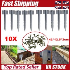 Heavy Duty Fence Post Anchor Repair Kit Fence Support Stakes Ground Spikes 10PCS