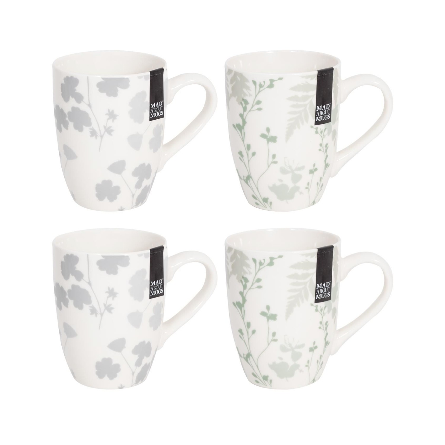 Mad About Mugs Set Of 4 Floral New Bone China Coffee Mugs Afternoon Tea Cups Home Kitchen - Image 3