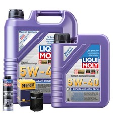 Motoröl 5W40 LIQUI MOLY Leichtlauf High Tech 6L+HENGST Ölfilter +Spülung