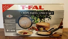 T-Fal Crepe  Pan French Crepes Recipe On Bottom Eiffel Tower  8.5" Set of  2 NEW