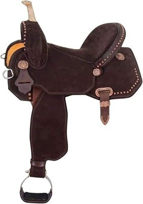 Western Handmade Barrel Racing Leather Horse Saddle Tooled Trail Tack Equestrian