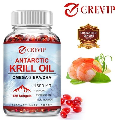  Antarctic Krill Oil 120pcs- Astaxanthin, Omega-3 EPA, DHA -Brain & Joint Health