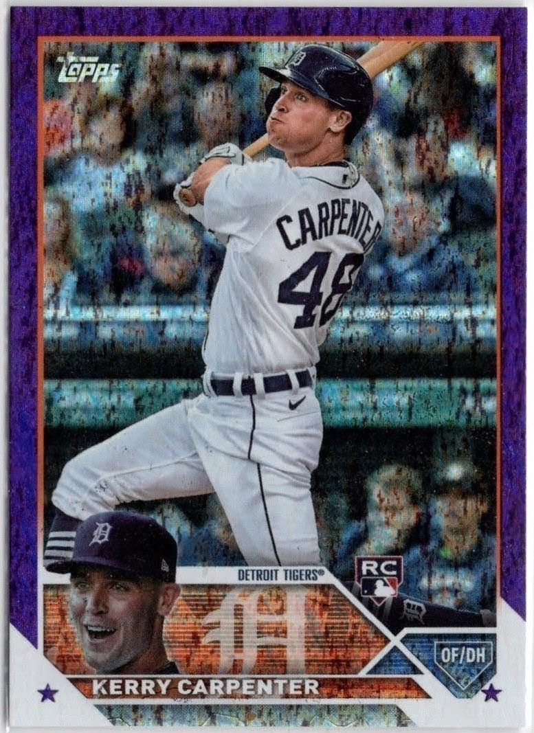 2023 Topps Purple Foil Kerry Carpenter Rookie Parallel Card RC #394 /799 Tigers