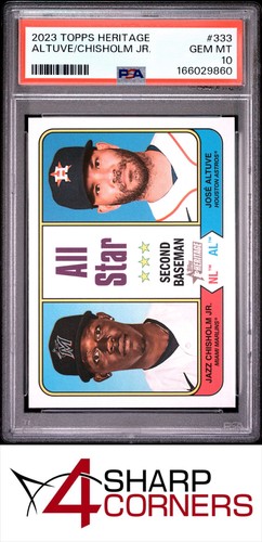 2023 TOPPS HERITAGE #333 JOSE ALTUVE-JAZZ CHISHOLM JR. POP 4 PSA 10