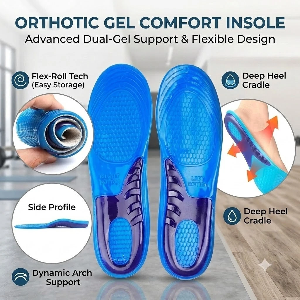 Orthotic Gel Comfort Insole — Dual-Gel Support