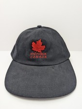 Victoria Canada Maple Leaf Black Flat Bill Ba...