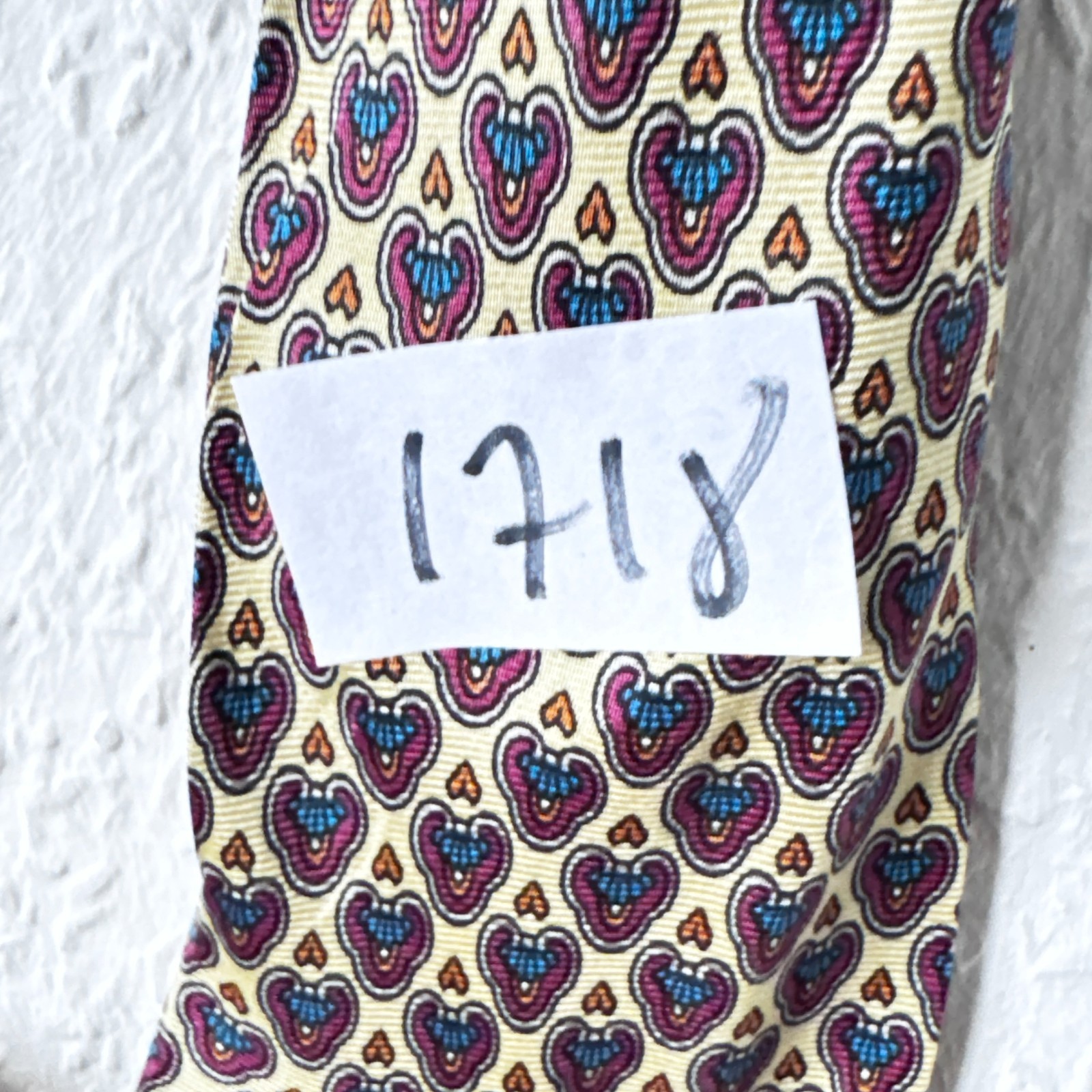 PELO Vintage Geometric Silk Tie - Mustard, Burgundy & Teal image 7