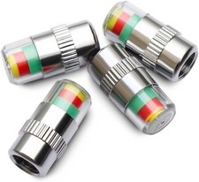 4 Pcs Car Auto Tire Pressure Monitor Valve Stem Caps Sensor Indicator Warn Psi