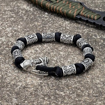 Wikinger Rune Axt Paracord Armband nordisch keltisch Survival Seil Armband Herren Geschenk