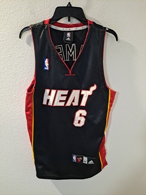 Miami Heat LeBron James #6 Adidas NBA Replica Black Men's