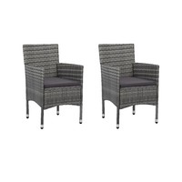 Vidaxl 46180 GartenstüHle 2Er Set Poly Rattan Grau