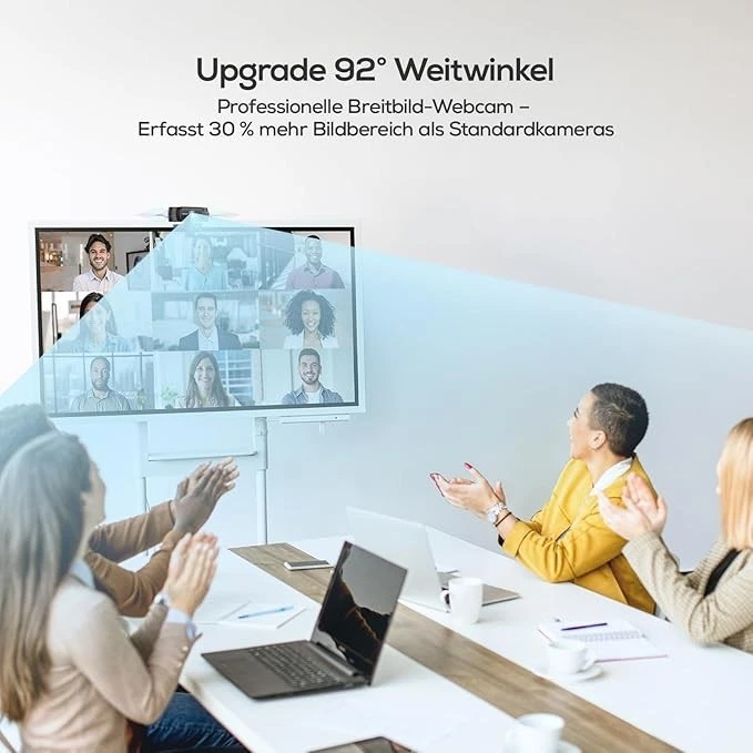 Webcam con Correzione Automatica della Luce PC Camera con 2 Riduzione del Rumore - Immagine 2 di 4