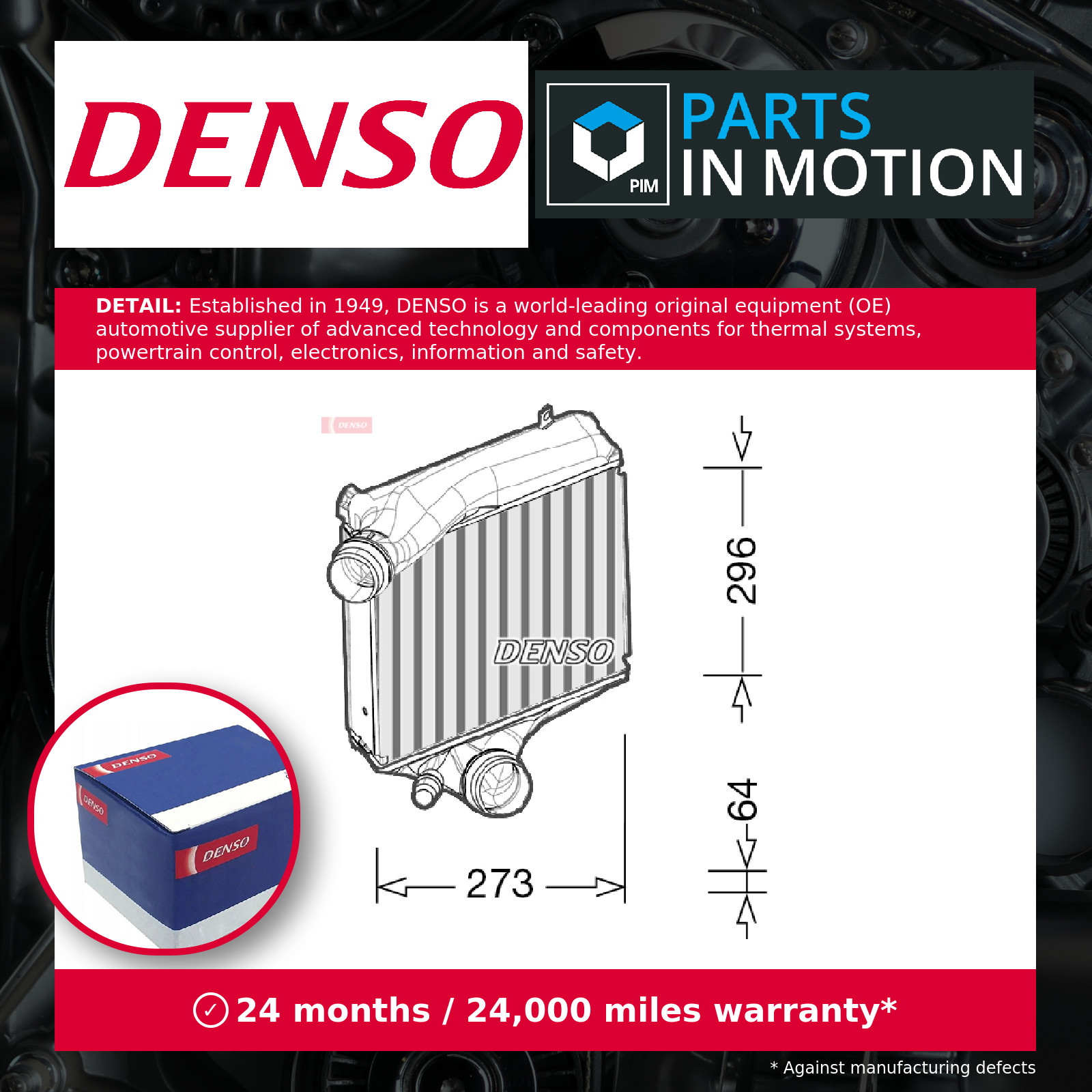 Intercooler DIT28023 Denso 97011021060 97011021061 Genuine Quality Guaranteed