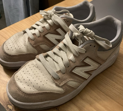 New Balance 480 Men's Beige White Leather Sneakers Comfort Casual Size 6.5