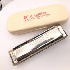 M. Hohner Marine Band Harmonica No. 1896 Made in Germany Box Key Of G