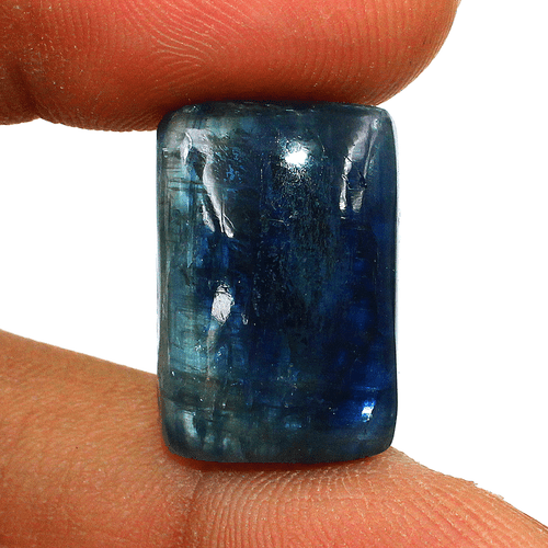 28 Cts Cianite Blu Naturale Alta Qualità 20x13,6mm Cuscino Cabochon Pietra Preziosa Sciolta - Foto 6 di 11