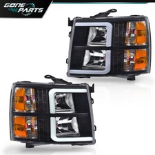 Fit For 2007-2013 Chevy Silverado 1500 Left Right Halogen Led Headlights Lamps