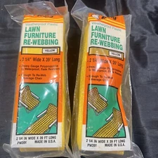 Set Of 2 FrostKing Yelliw 39 ‘ Lawn Furniture Outdoor Chair Webbing  2.25" NEW