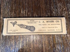 Vintage C. A. Myers Co. Leather Sewing Awl With Box Lock Stitch Sewing, VG