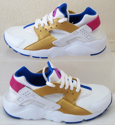 New Nike Air Huarache Run GS Racer Blue Gold Youth US Size 6Y UK 5.5 EU  38.5 PBJ | eBay