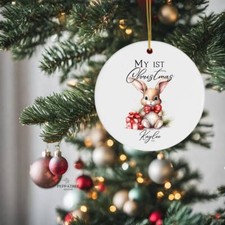 'My First Christmas' Ornament Ceramic Hanging Decoration Customize Collectible