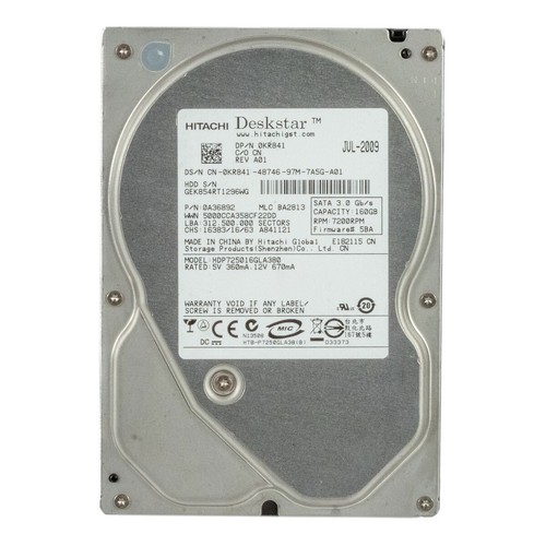 Hard Drive Dell 0KR841 160GB 7.2K 8MB SATA II 3.5'' HDP725016GLA380 - Picture 3 of 3