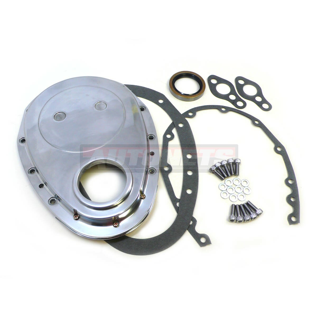 Small Block Chevy Polish Aluminum 2piece Timing Chain Cover 283 305