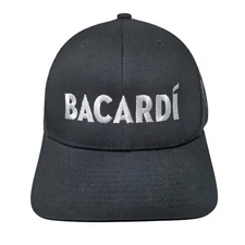 Bacardi Snapback Trucker Hat Black One Size Embroidered Mesh Back
